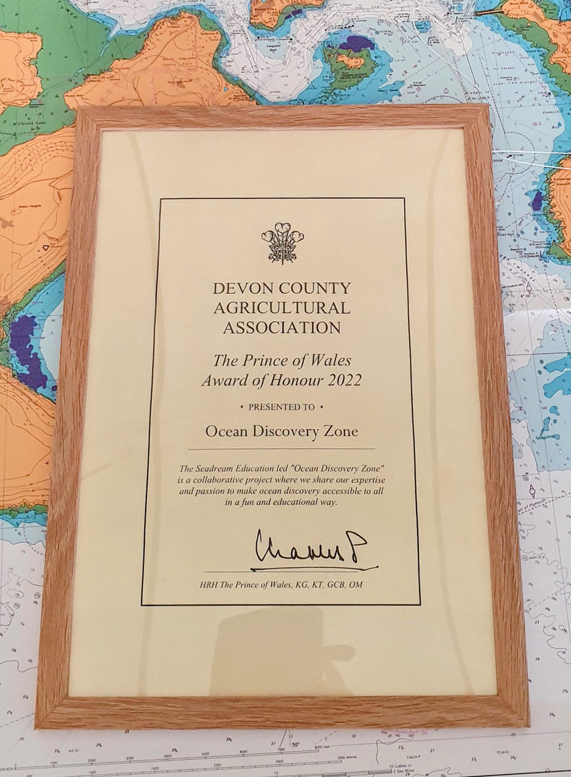 The Prince of Wales Award of Honour 2022 presented to Ocean Discovery Zone